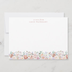 Cartão De Notas Terracotta e Papel de Carta Floral Personalizado R