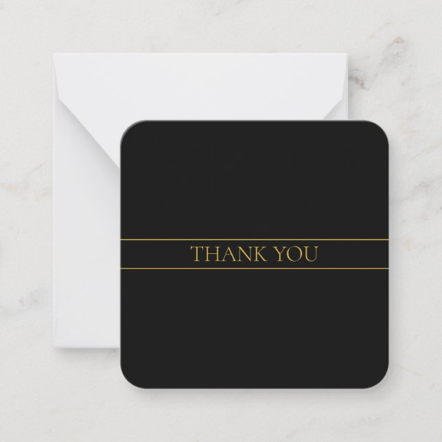 Cartão De Notas Texto e linhas de ouro personalizáveis e sofistica (Frente)