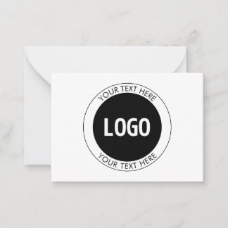 Cartão De Notas Texto Personalizável Simples & Seu Logotipo ou Ima