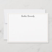 Texto Preto Elegante Borda castanha clara personal