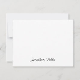 Cartão De Notas Texto Simples de Script Manuscrito Elegante Person