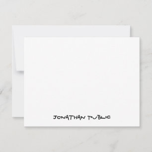 Cartão De Notas Texto Simples Personalizado de Script de Mão Perso