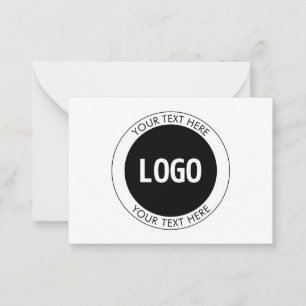 Cartão De Notas Texto simples personalizável e seu logotipo ou ima