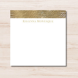 Cartão De Notas Textura de Ouro Moderna Personalizada com Nome 