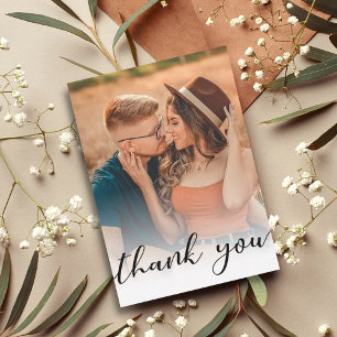 Cartão De Notas thank you chic calligraphy wedding photo 