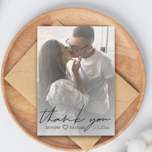 Cartão De Notas thank you,chic handwriting,wedding photo 