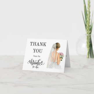 Cartão De Notas Thank you from the Bride to Be