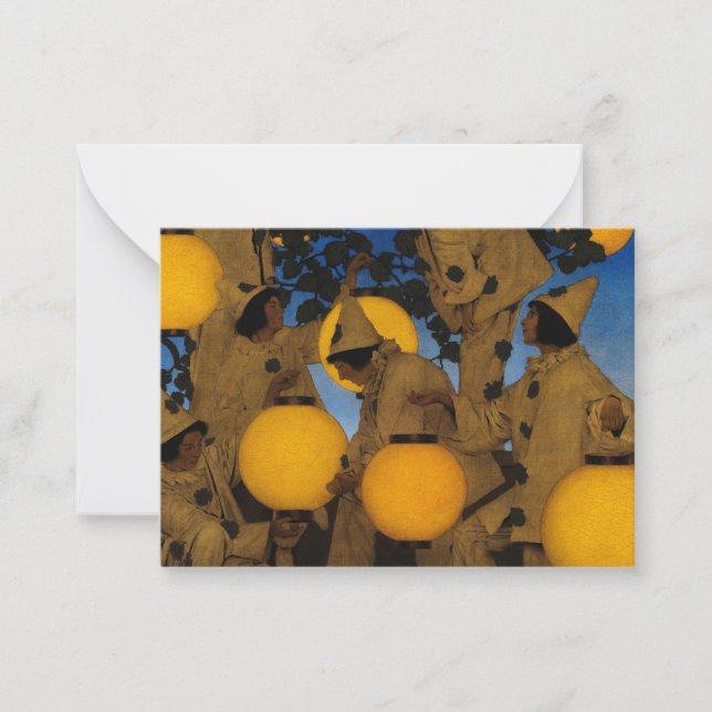 Cartão De Notas The Lantern Bearers, 1908, por Maxfield Parrish (Frente)