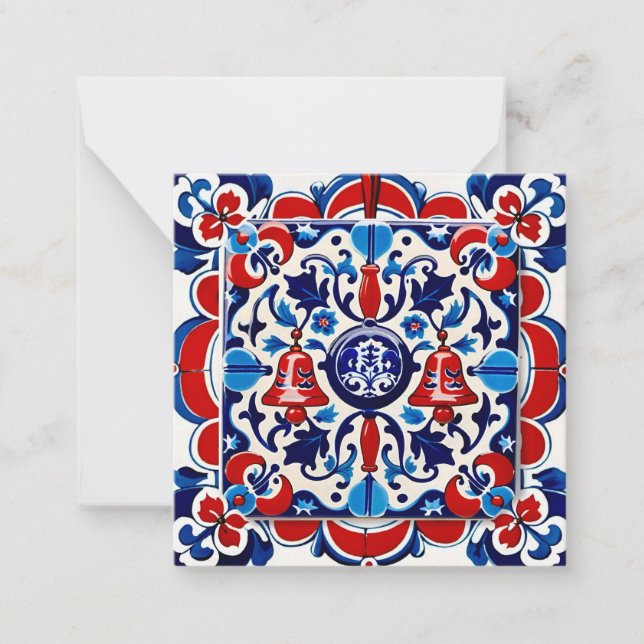 Cartão De Notas The Portuguese Tile and the Christmas Bell (Frente)