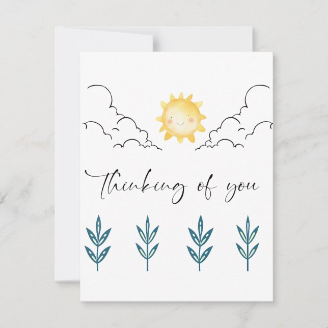 Cartão De Notas Thinking of you Flat Note Card (Frente)