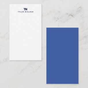Cartão De Notas Tipografia Azul do Marinho Moderno Monograma