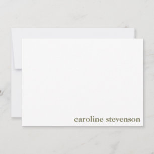 Cartão De Notas Tipografia Clássica Minimalista Personalizada Verd