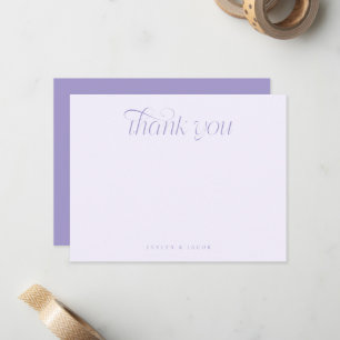 Cartão De Notas Tipografia de Redemoinho Elegante Casamento Violet