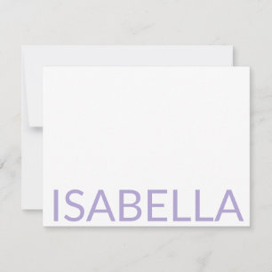 Cartão De Notas Tipografia Moderna Nome Personalizado Lavanda