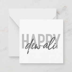 Cartão De Notas Tipografia moderna, simples e legal Feliz Diwali