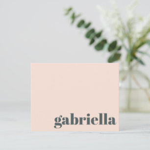 Cartão De Notas Tipografia Negrita Rosa e Verde Nome Personalizado