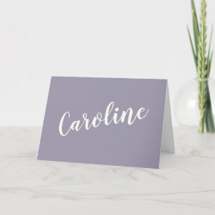 Cartão De Notas Tipografia Personalizada Roxa Cinza Minimalista