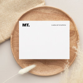 Cartão De Notas Tipografia simples de dois monogramas