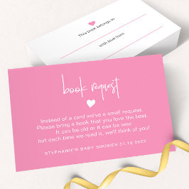 Cartão De Notas Tíquete de solicitação de livro cor-de-rosa profun