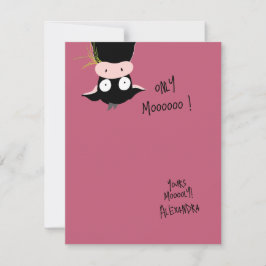 Cartão De Notas Título engraçado e fofo de vaca “Only Moooooo” pun