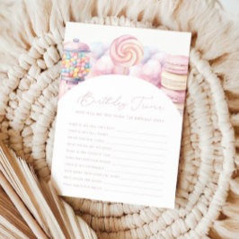 Cartão De Notas Tívia primeiro aniversario de doce doce, cor-de-ro