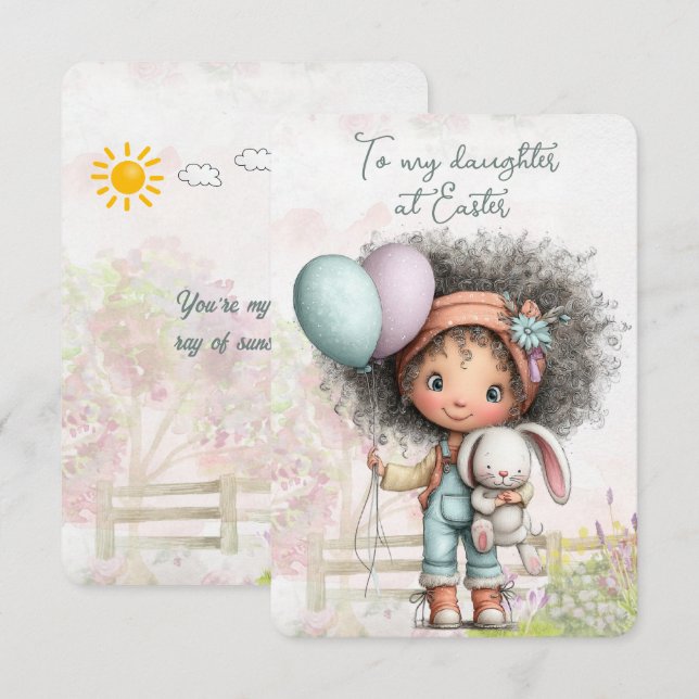 Cartão De Notas To my daughter at Easter (Frente/Verso)