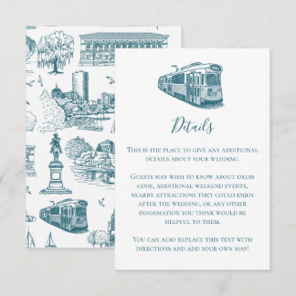 Cartão De Notas Toile de Boston (Ed. Aniversário) Azul/Branco