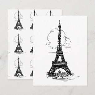 Cartão De Notas Torre Eiffel de Paris