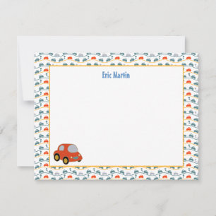 Cartão De Notas Toy Car Derby - Papel de Carta Personalizado