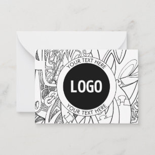 Cartão De Notas Trabalho de arte de linha moderna original e seu l