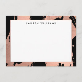 Cartão De Notas Traços Dourados abstrato Rosa na Placa de Nota Pre