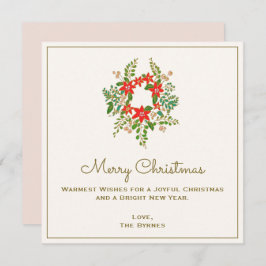 Cartão De Notas Tradicional natal Poinsetta Wreath