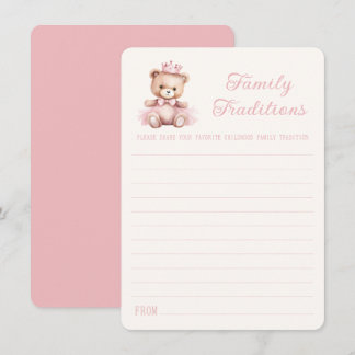 Cartão De Notas Tradições da Família de Chás de fraldas de Urso da
