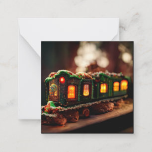 Cartão De Notas Trem de Natal de biscoito de gengibre