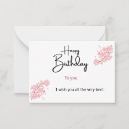 Cartão De Notas Trendy Happy Birthday Card | Editable Template | C