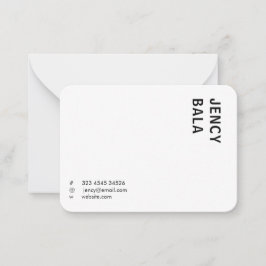 Cartão De Notas Trendy Monochrome Modern Minimal Design