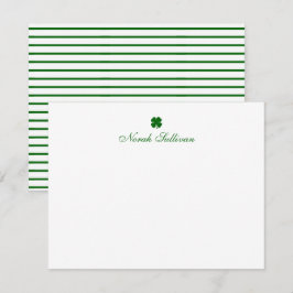Cartão De Notas Trevo Verde Personalizado