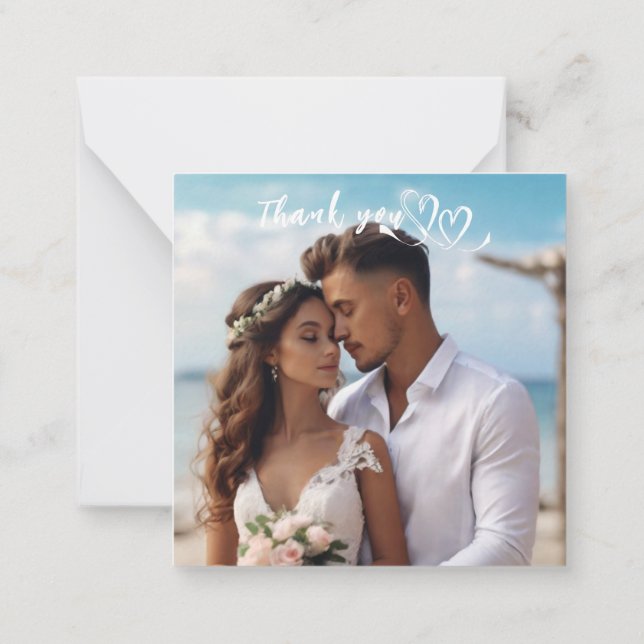 Cartão De Notas Tropical Blues & Greens Eco Beach Obrigado (Verso)