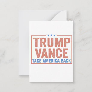 Cartão De Notas Trump Vance Retira a Eleição Americana