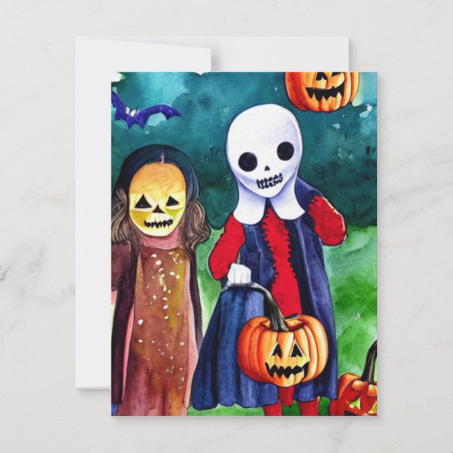 Cartão De Notas Truque ou Tratadores de Halloween (Frente)