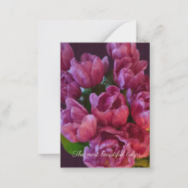 Cartão De Notas Tulipas e texto personalizado Dia das Mães
