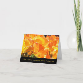 Cartão De Notas Tulipas - Terra laranja e amarela risca com flores