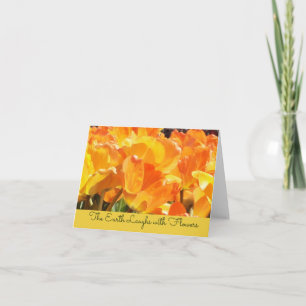 Cartão De Notas Tulipas - Terra laranja e amarela risca com flores