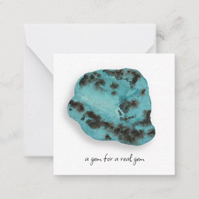 Cartão De Notas *~* TURQUOISE Gemstone AP64 Flat Note Card (Frente)