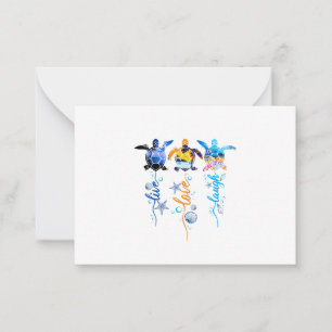 Cartão De Notas Turtle Live Love Laugh