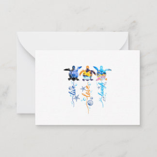 Cartão De Notas Turtle Live Love Laugh