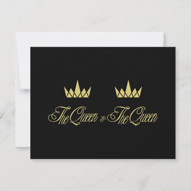 Cartão De Notas Two Queen Royal Crowns for Lesbian Wedding (Frente)