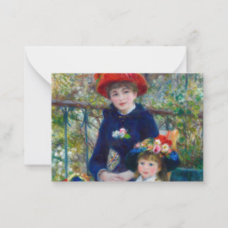 Cartão De Notas Two Sisters, On the Terrace by Renoir