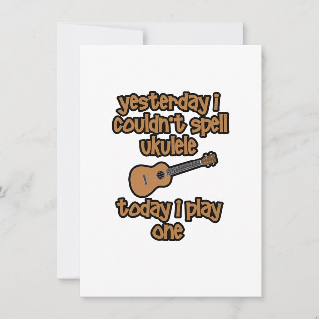 Cartão De Notas Ukulele Original Divertido (Frente)