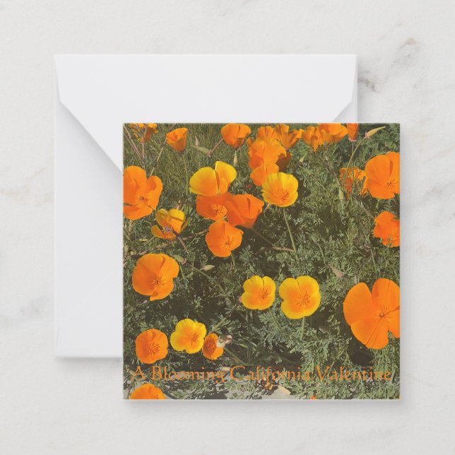 Cartão De Notas Um Califórnia Valentine Florido (Frente)